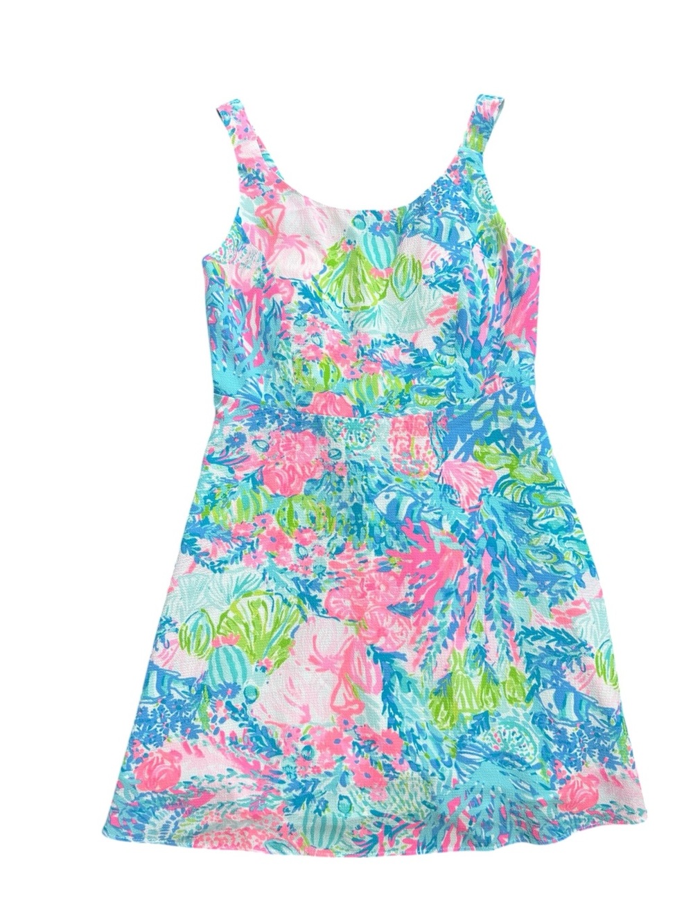 Lilly Pulitzer Daffodil Dress Fished My Wish Floral Girl's Size 12 Lined